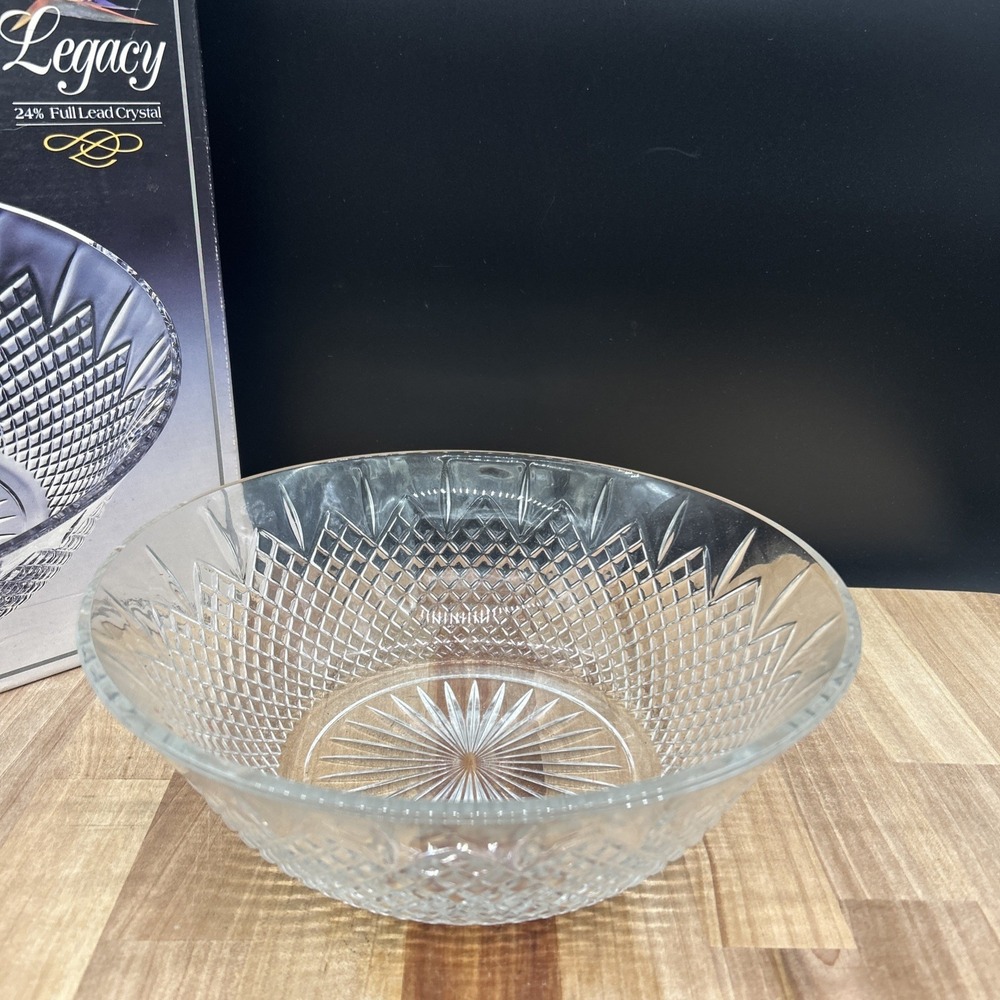 American Made legacy 24% full lead Crystal Bowl 9 Inch Anchor Hocking Glass